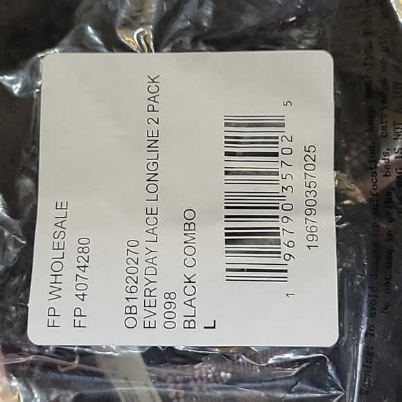 FREE PEOPLE INTIMATELY EVERYDAY LACE LONGLINE BRA 2-PACK IN BLACK COMBO - Picture 7 of 8